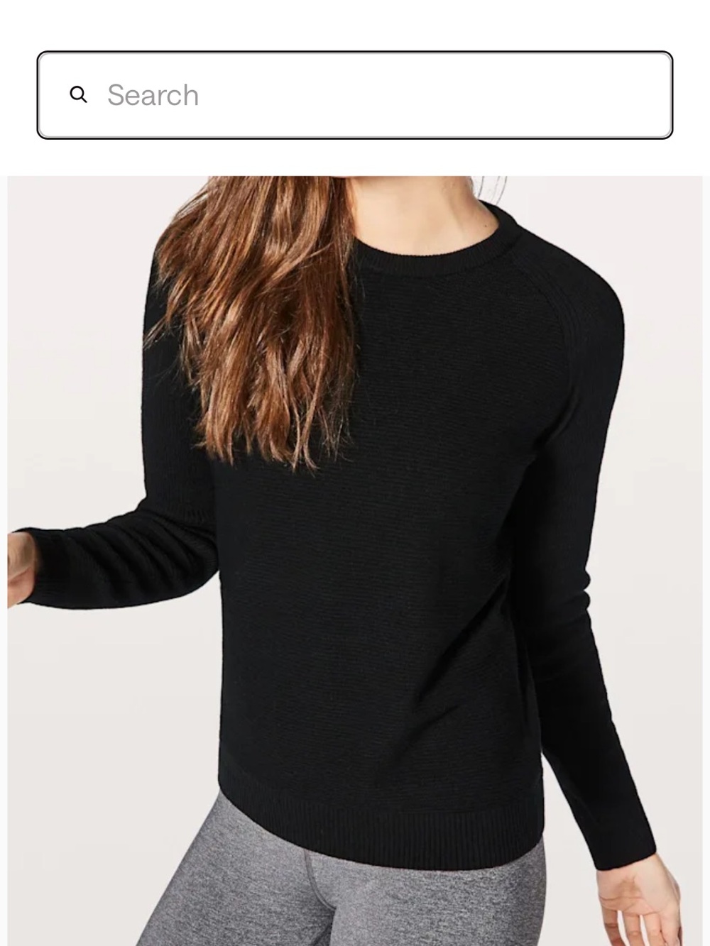 lululemon athletica Black Crewneck Sweater